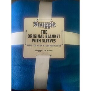 Snuggie The Original Blanket W/ Sleeves Royal Blue Fleece Wearable Blanket -New